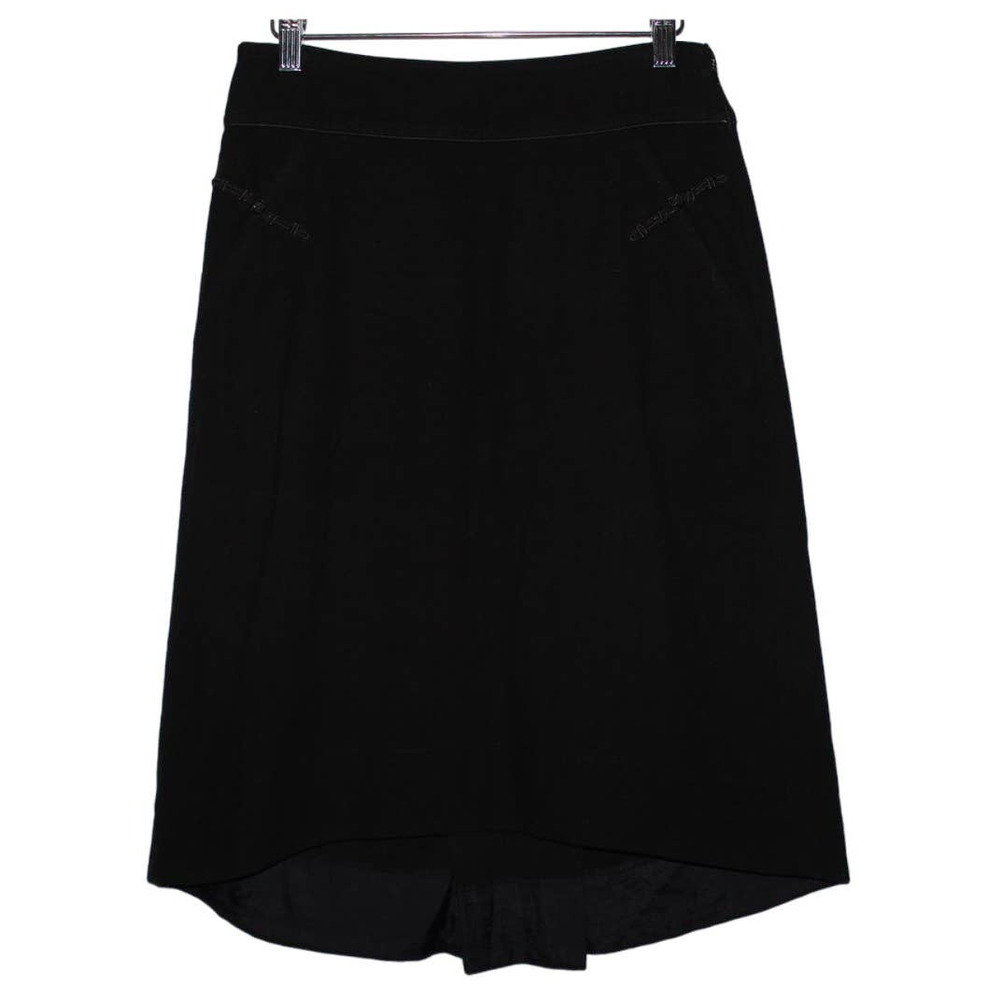 Women's Elevenses Black Pull On Zip Up A-Line Skirt Full Skirt Midi Skirt Size 6